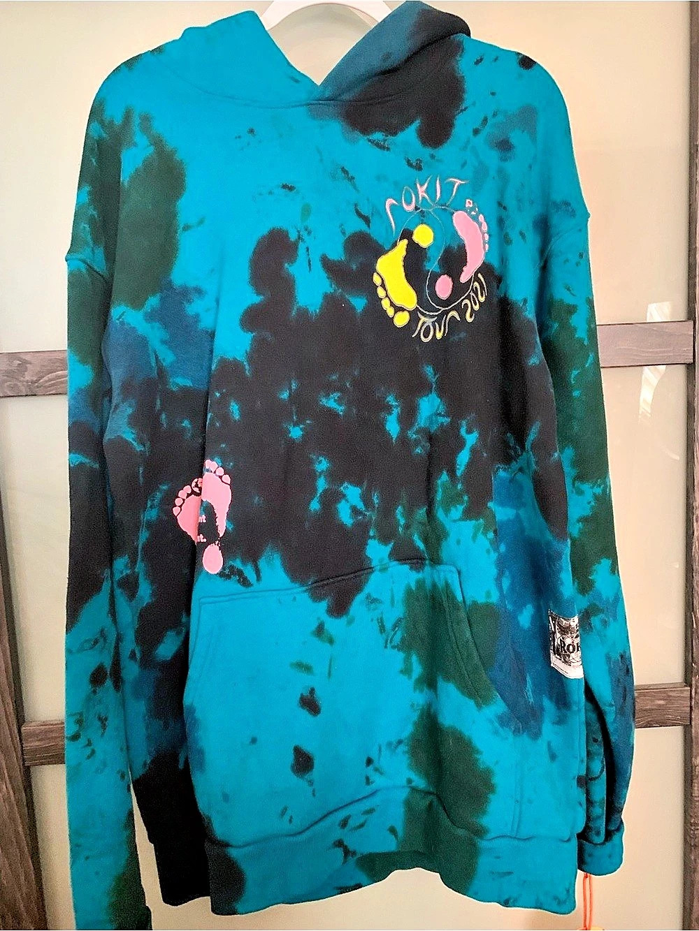 ROKIT Tour 2021 Tie Dye Hoodie Blue & Black Tie dye , size Large, NWT